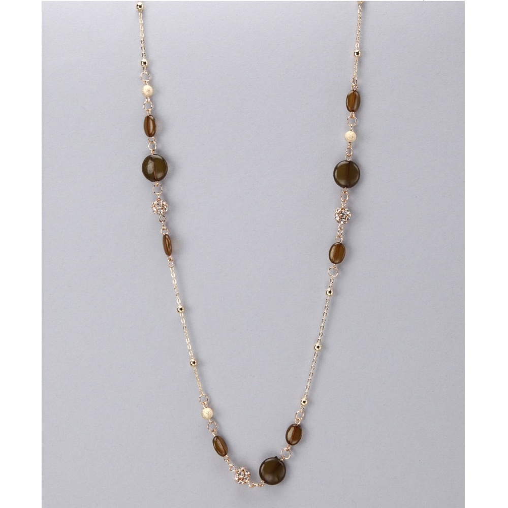 Brown Glass Crystal Necklace